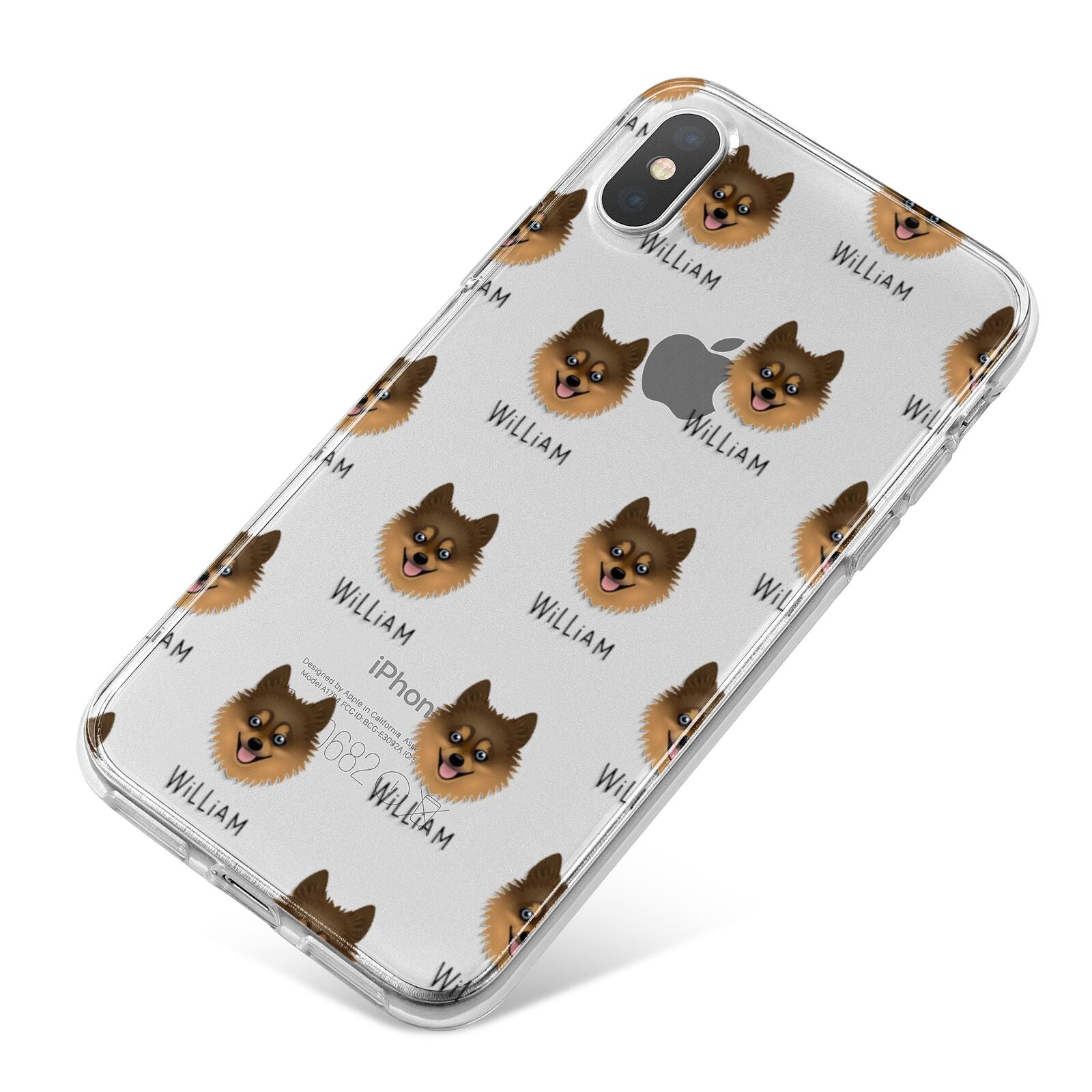 Pomsky Icon with Name iPhone X Bumper Case on Silver iPhone