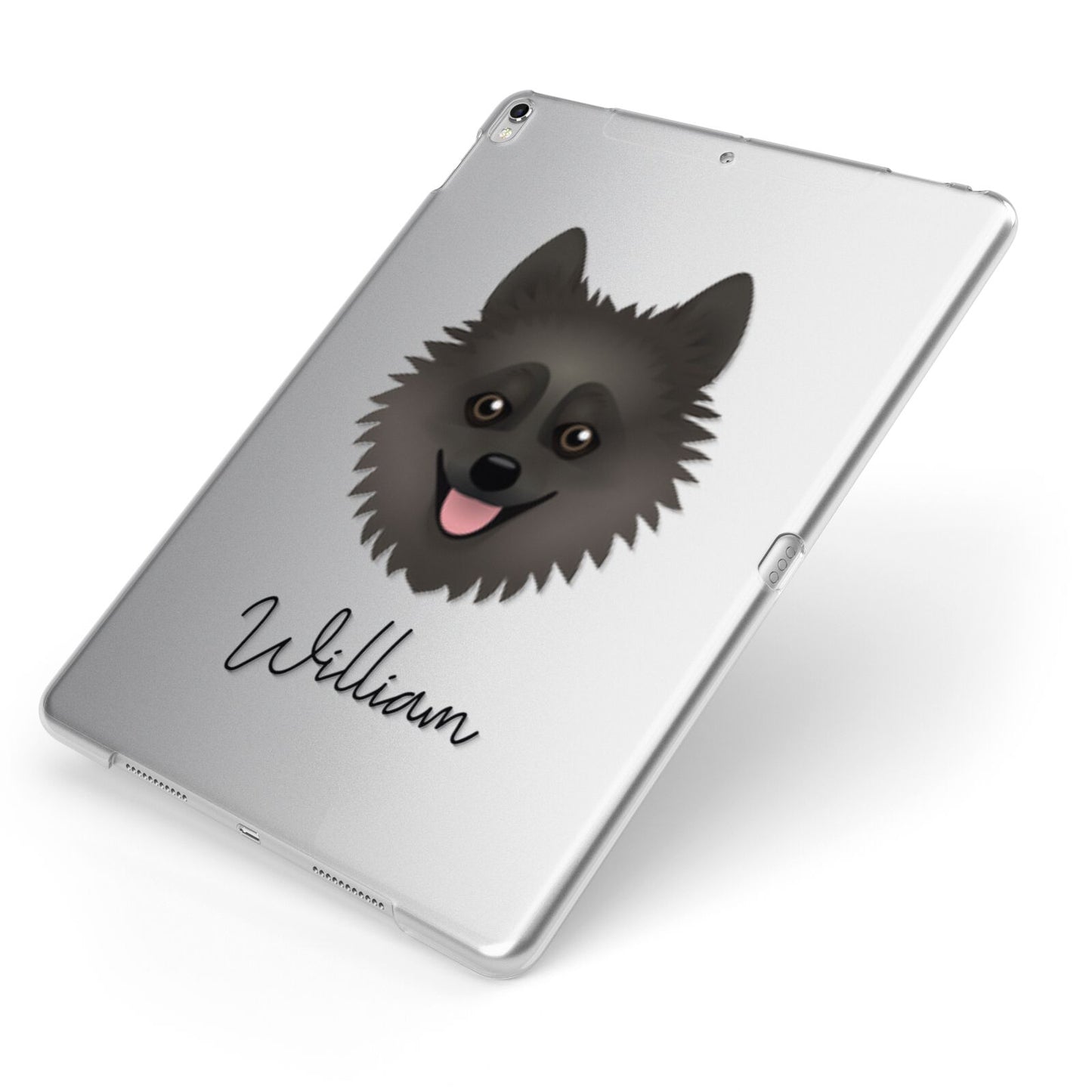 Pomsky Personalised Apple iPad Case on Silver iPad Side View