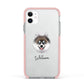 Pomsky Personalised Apple iPhone 11 in White with Pink Impact Case