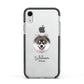 Pomsky Personalised Apple iPhone XR Impact Case Black Edge on Silver Phone