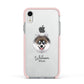Pomsky Personalised Apple iPhone XR Impact Case Pink Edge on Silver Phone