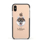 Pomsky Personalised Apple iPhone Xs Impact Case Black Edge on Gold Phone