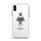 Pomsky Personalised Apple iPhone Xs Impact Case White Edge on Silver Phone