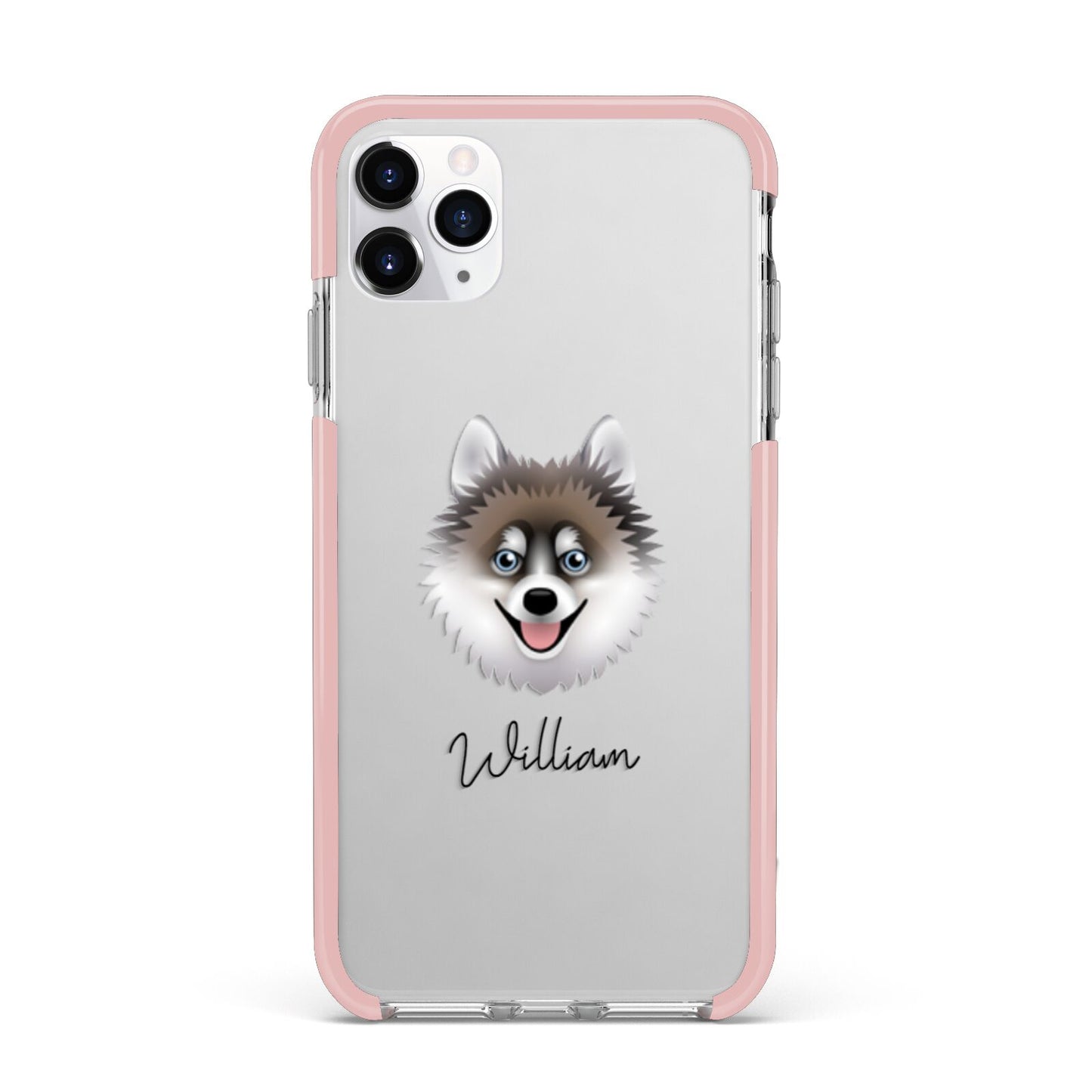 Pomsky Personalised iPhone 11 Pro Max Impact Pink Edge Case