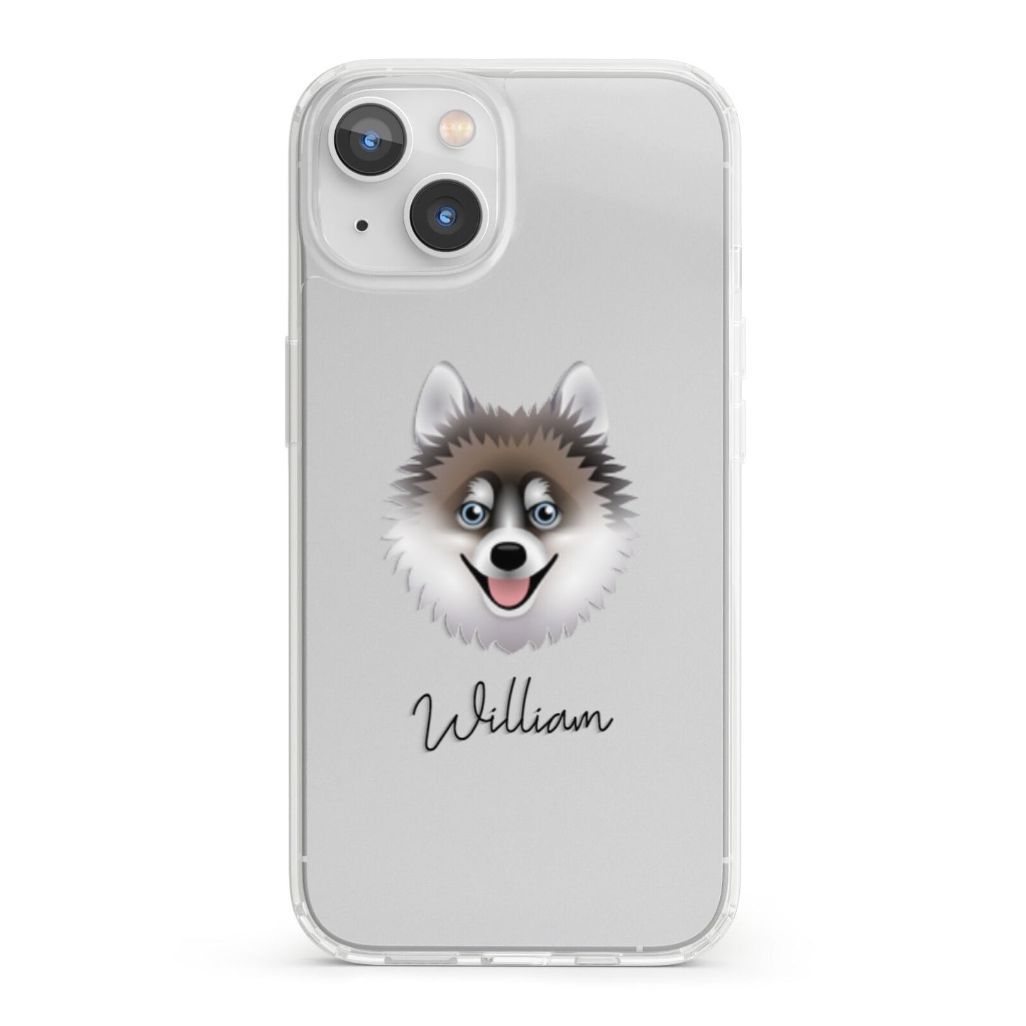 Pomsky Personalised iPhone 13 Clear Bumper Case