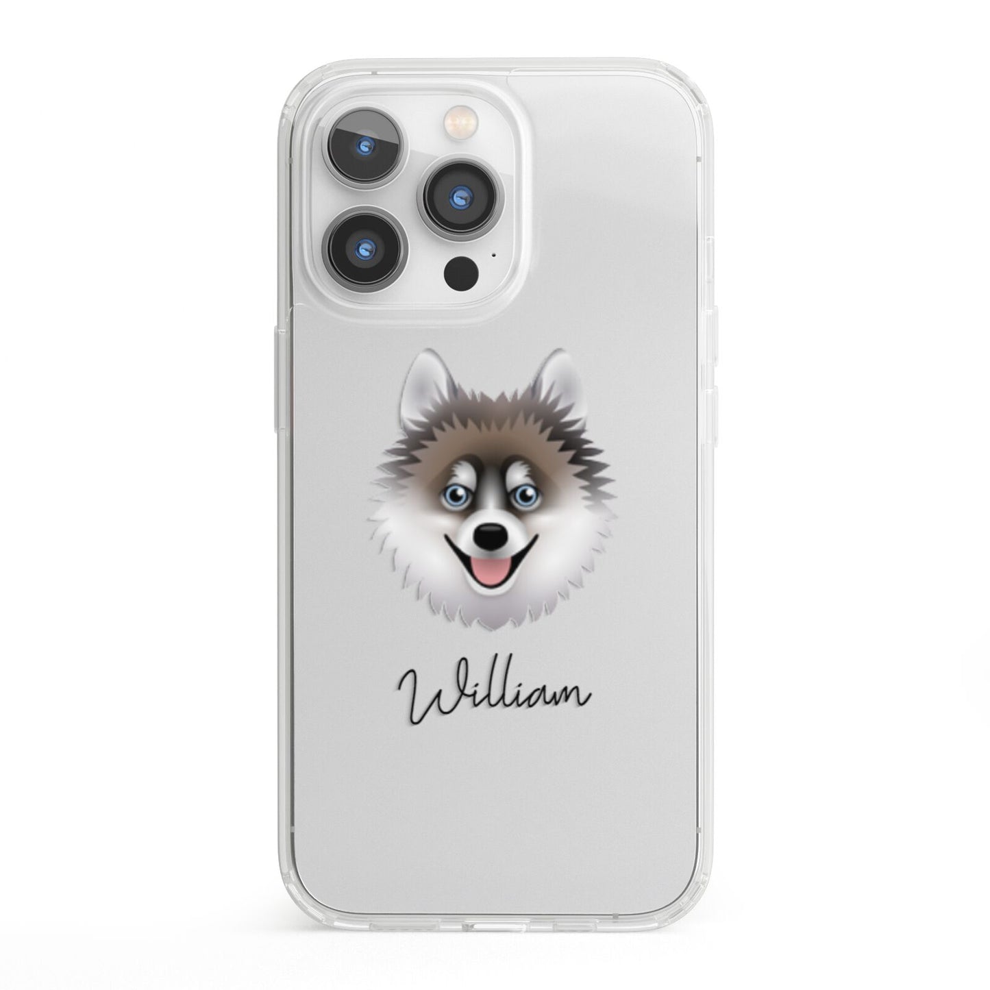 Pomsky Personalised iPhone 13 Pro Clear Bumper Case