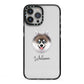 Pomsky Personalised iPhone 13 Pro Max Black Impact Case on Silver phone