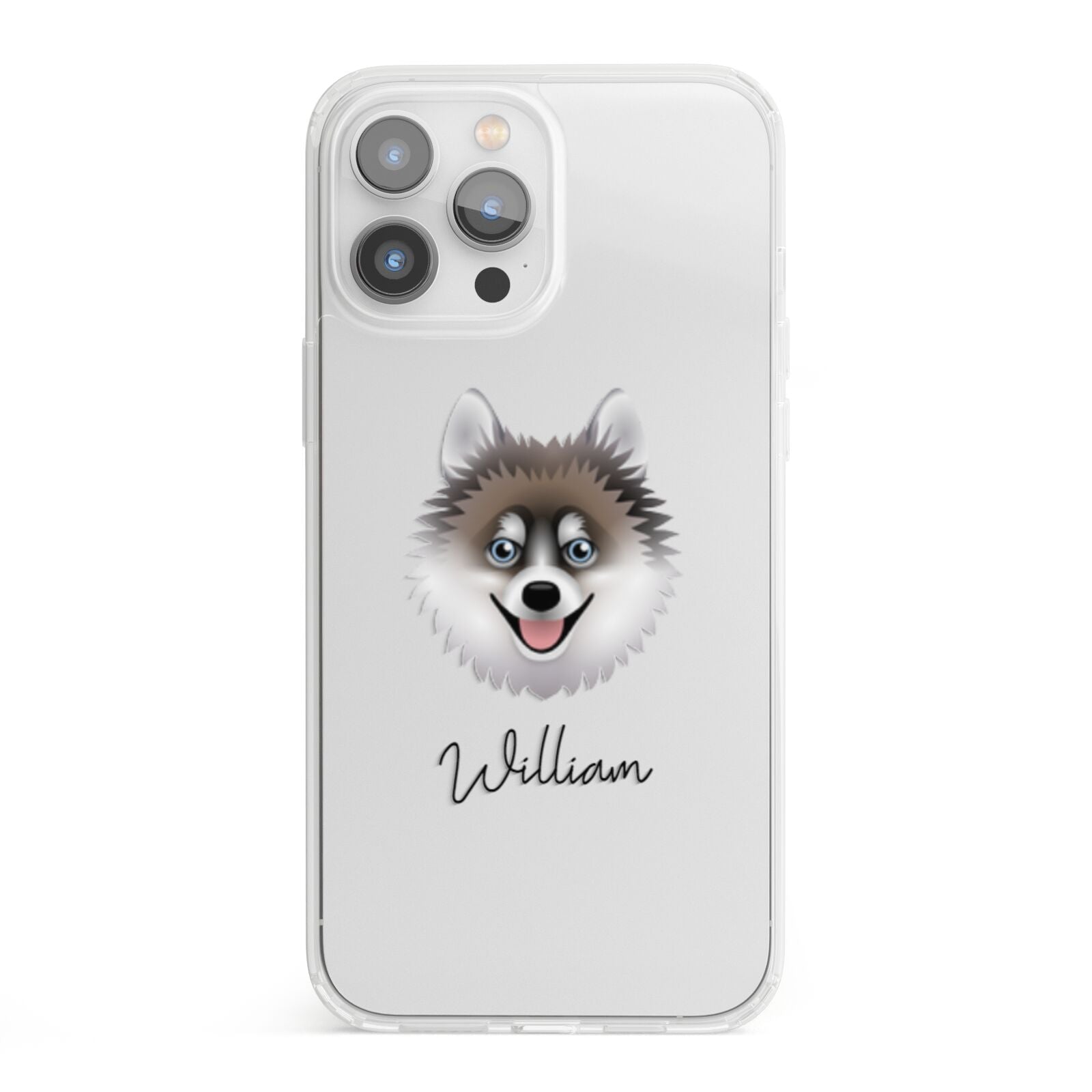 Pomsky Personalised iPhone 13 Pro Max Clear Bumper Case
