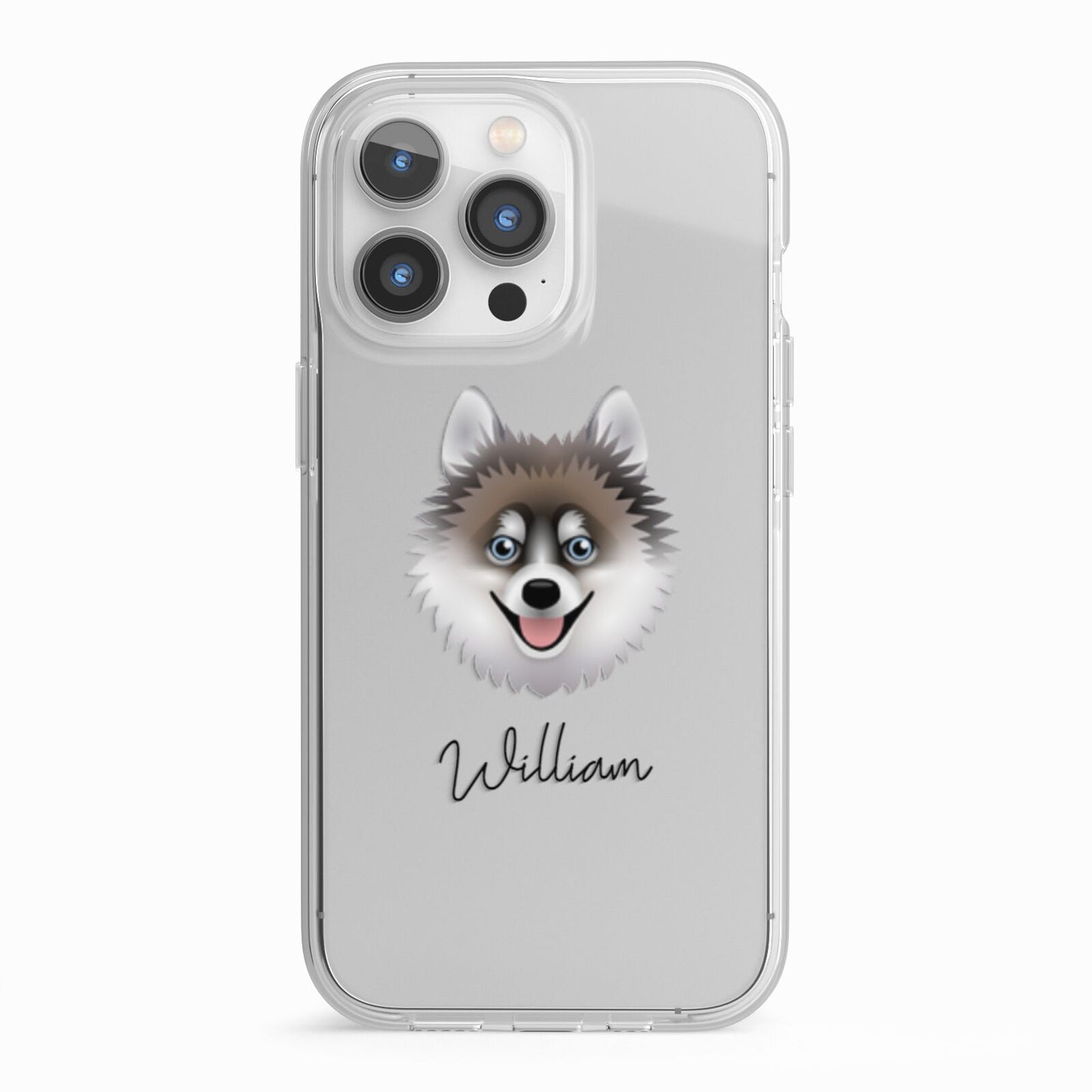 Pomsky Personalised iPhone 13 Pro TPU Impact Case with White Edges