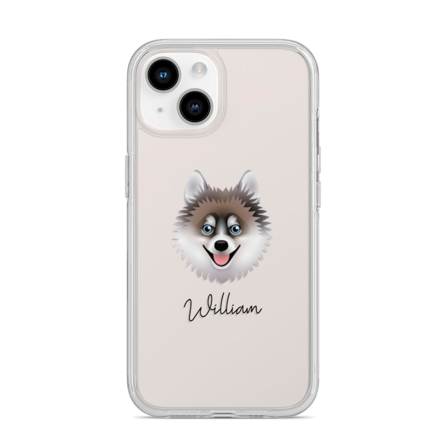 Pomsky Personalised iPhone 14 Clear Tough Case Starlight