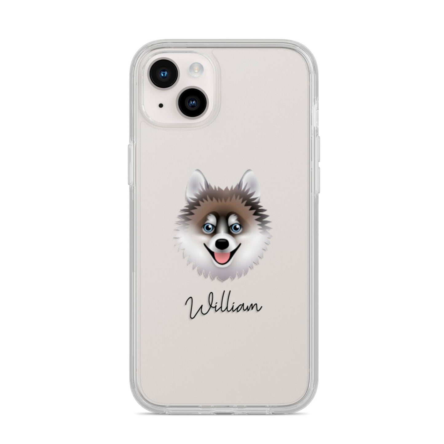 Pomsky Personalised iPhone 14 Plus Clear Tough Case Starlight