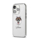Pomsky Personalised iPhone 14 Pro Clear Tough Case Silver Angled Image