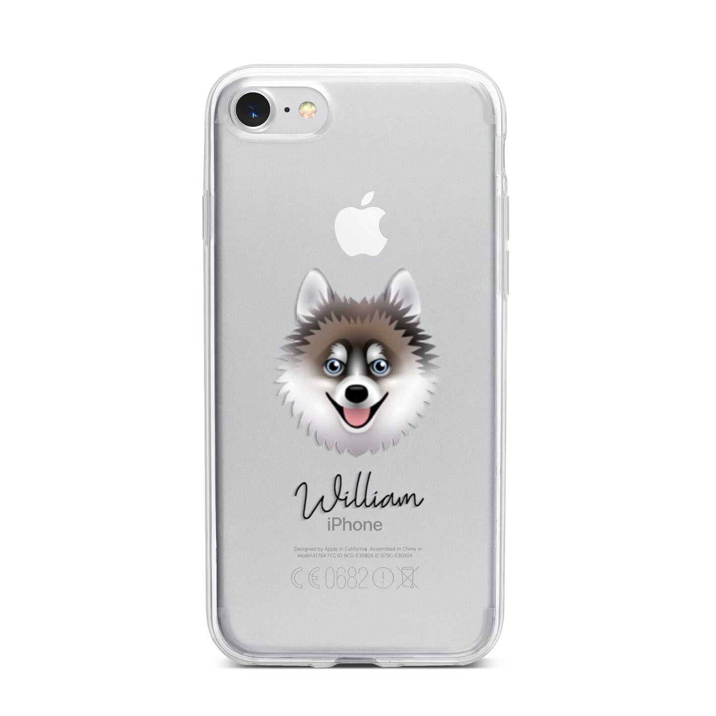Pomsky Personalised iPhone 7 Bumper Case on Silver iPhone