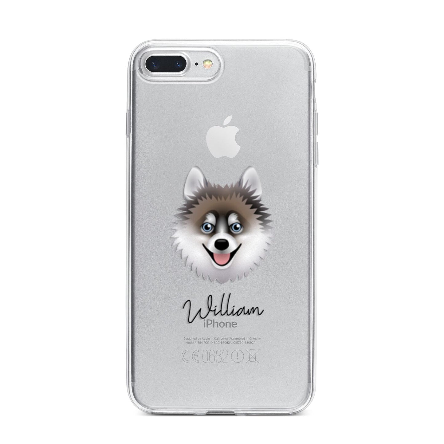 Pomsky Personalised iPhone 7 Plus Bumper Case on Silver iPhone