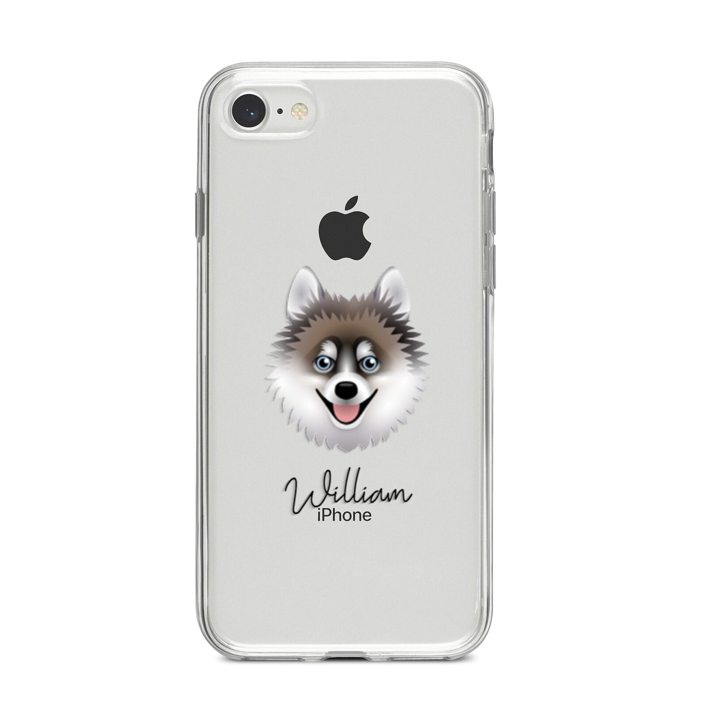 Pomsky Personalised iPhone 8 Bumper Case on Silver iPhone