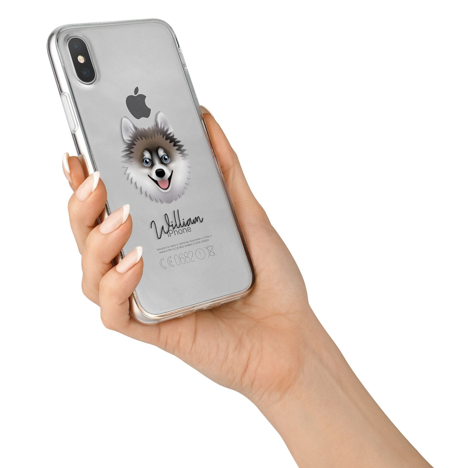 Pomsky Personalised iPhone X Bumper Case on Silver iPhone Alternative Image 2