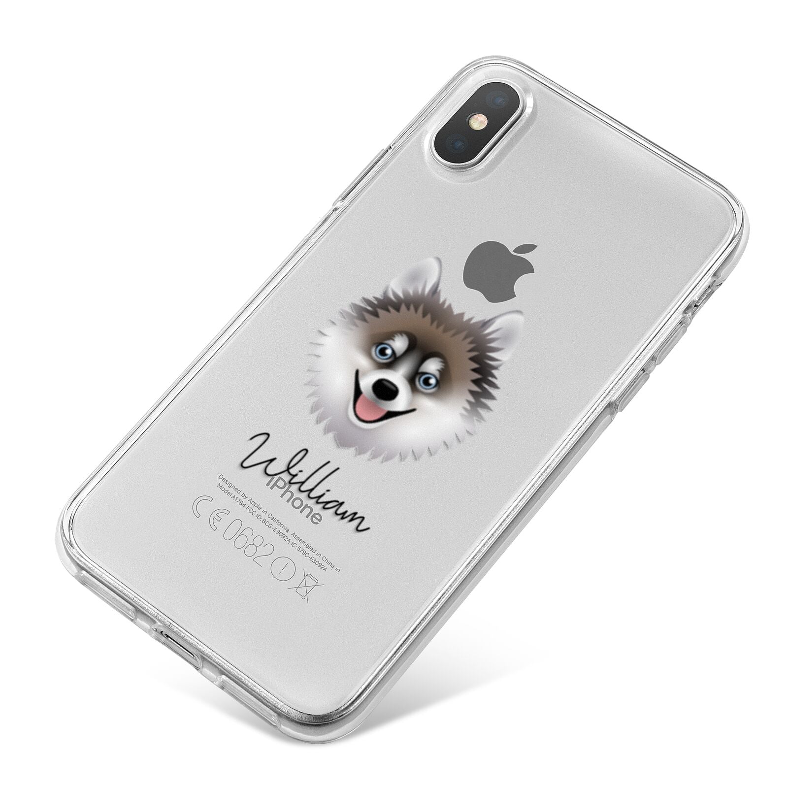 Pomsky Personalised iPhone X Bumper Case on Silver iPhone