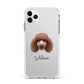 Poodle Personalised Apple iPhone 11 Pro Max in Silver with White Impact Case