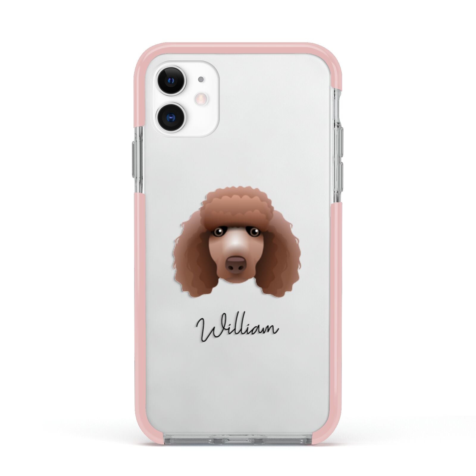 Poodle Personalised Apple iPhone 11 in White with Pink Impact Case