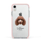 Poodle Personalised Apple iPhone XR Impact Case Pink Edge on Silver Phone