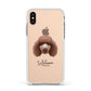 Poodle Personalised Apple iPhone Xs Impact Case White Edge on Gold Phone