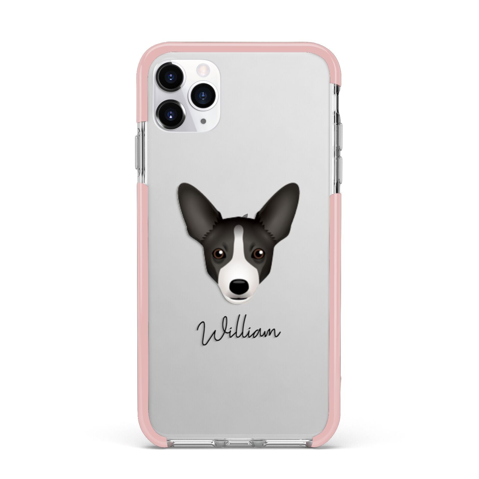 Portuguese Podengo Personalised iPhone 11 Pro Max Impact Pink Edge Case