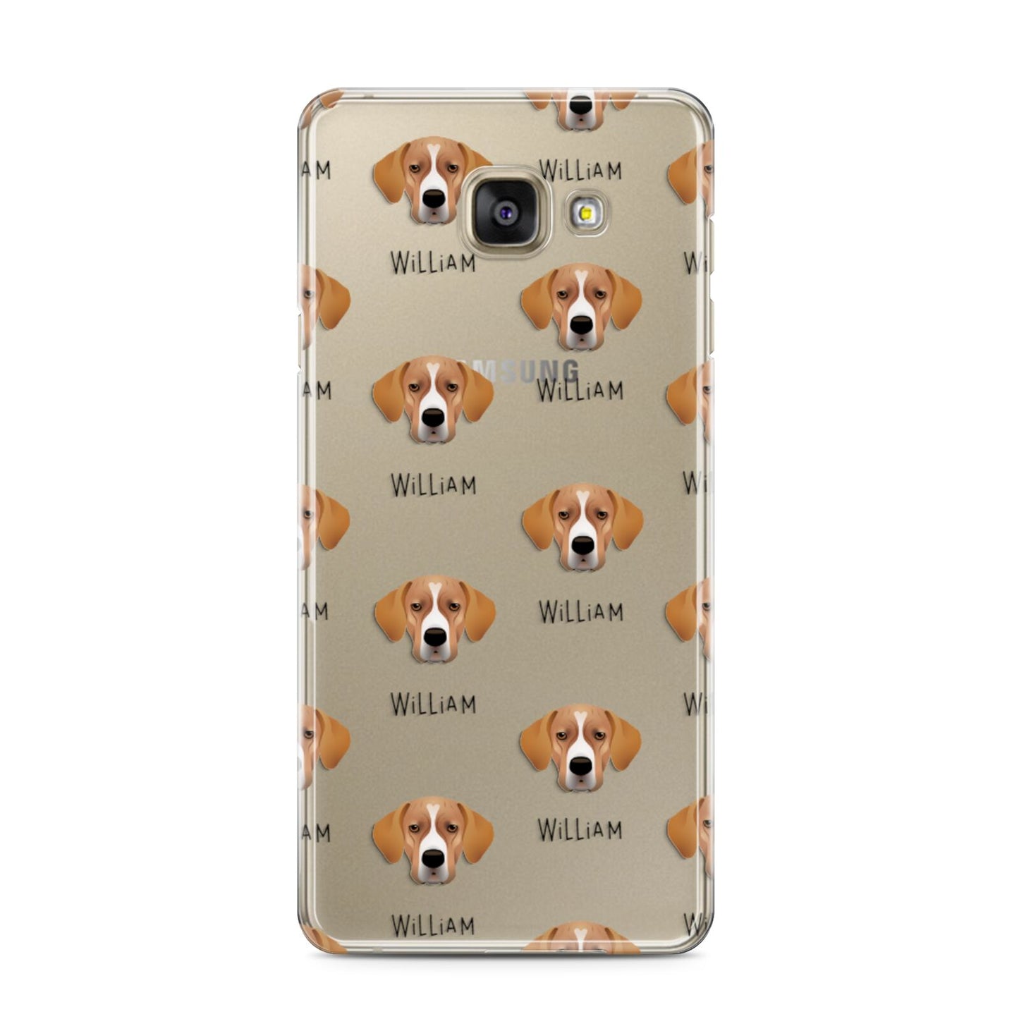 Portuguese Pointer Icon with Name Samsung Galaxy A3 2016 Case on gold phone