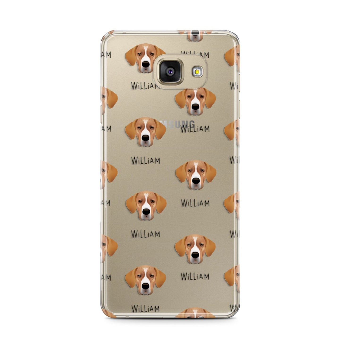 Portuguese Pointer Icon with Name Samsung Galaxy A7 2016 Case on gold phone