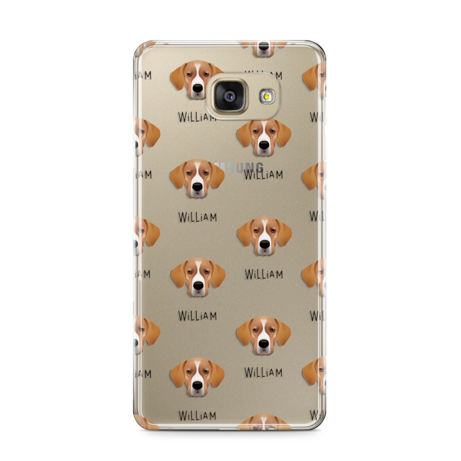 Portuguese Pointer Icon with Name Samsung Galaxy A9 2016 Case on gold phone