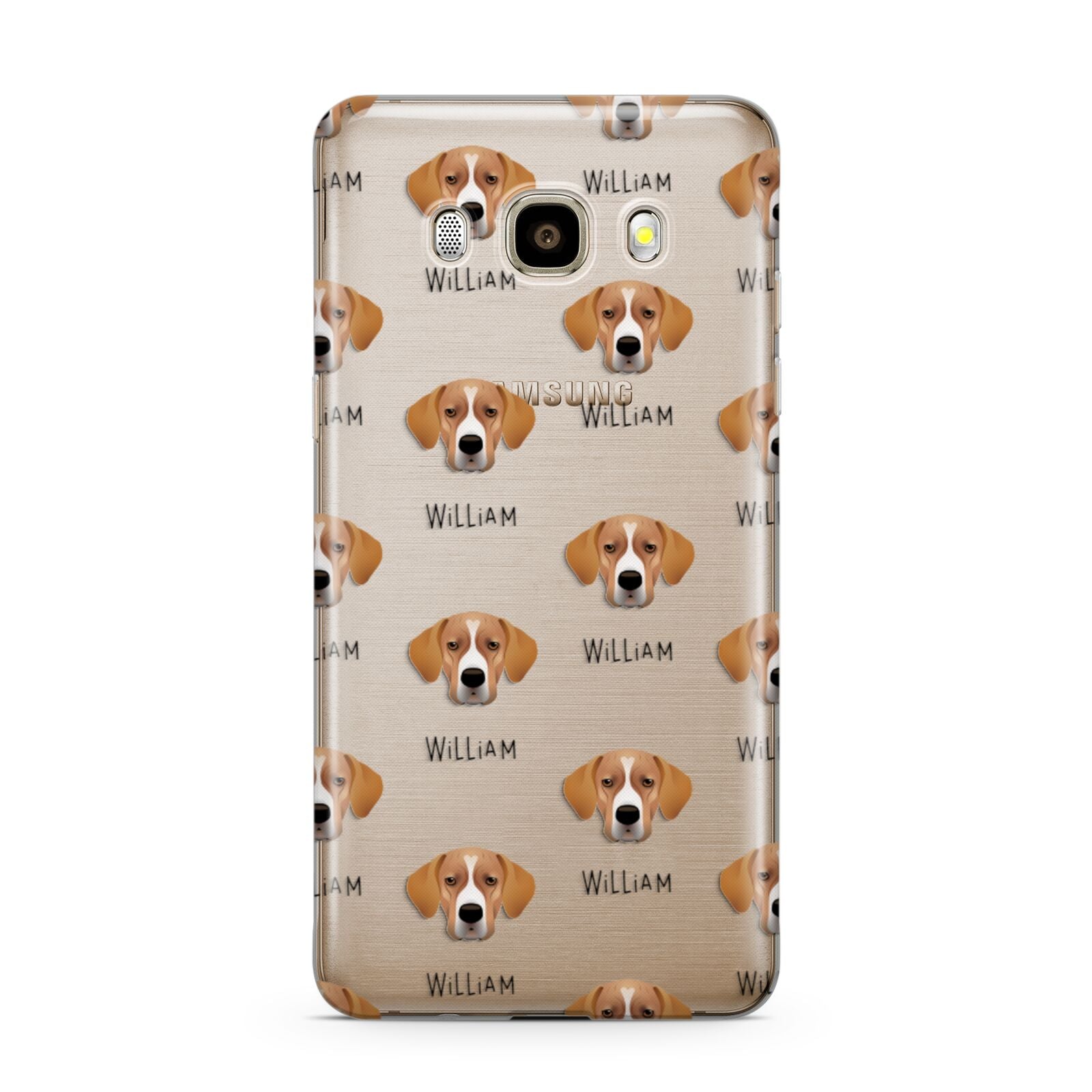 Portuguese Pointer Icon with Name Samsung Galaxy J7 2016 Case on gold phone