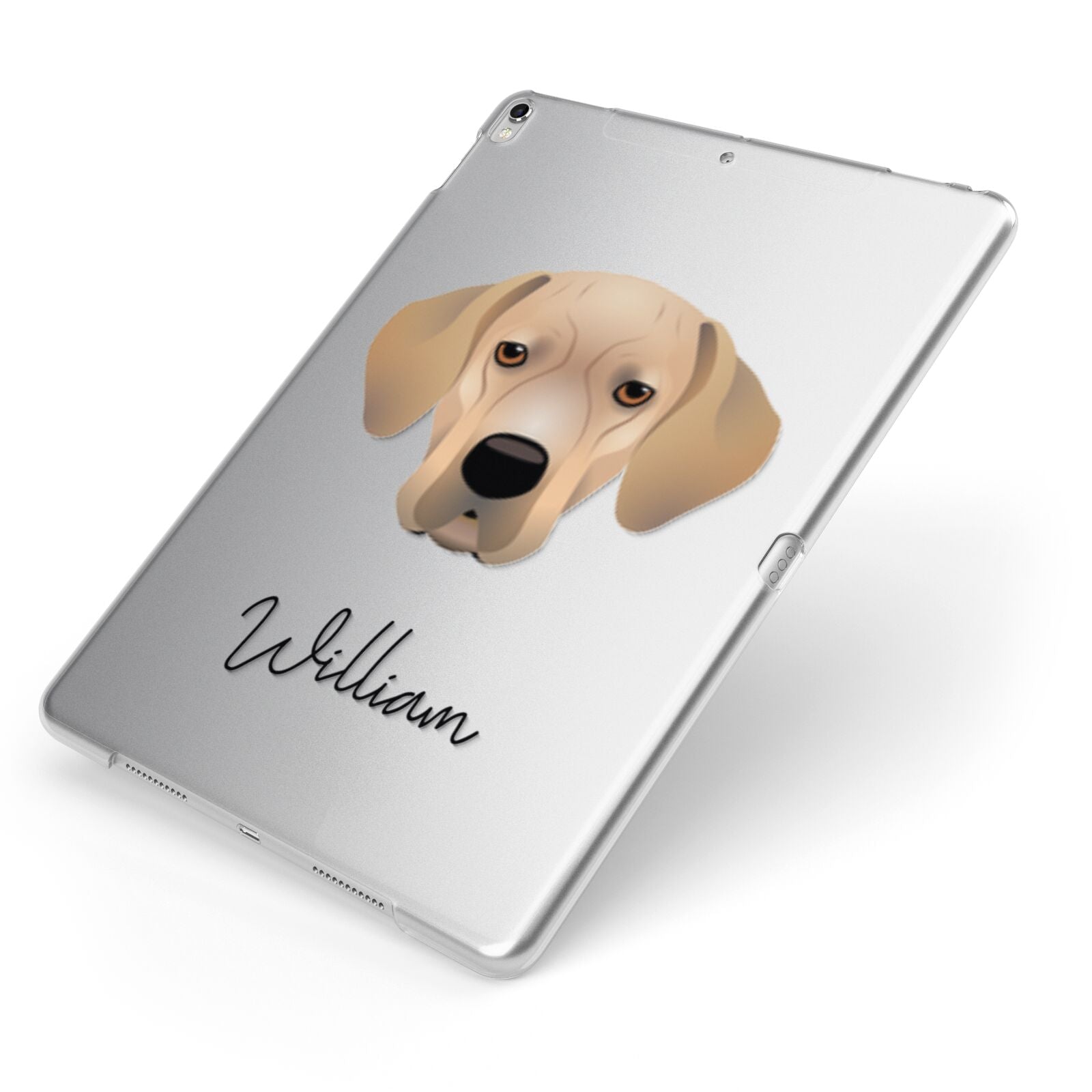 Portuguese Pointer Personalised Apple iPad Case on Silver iPad Side View