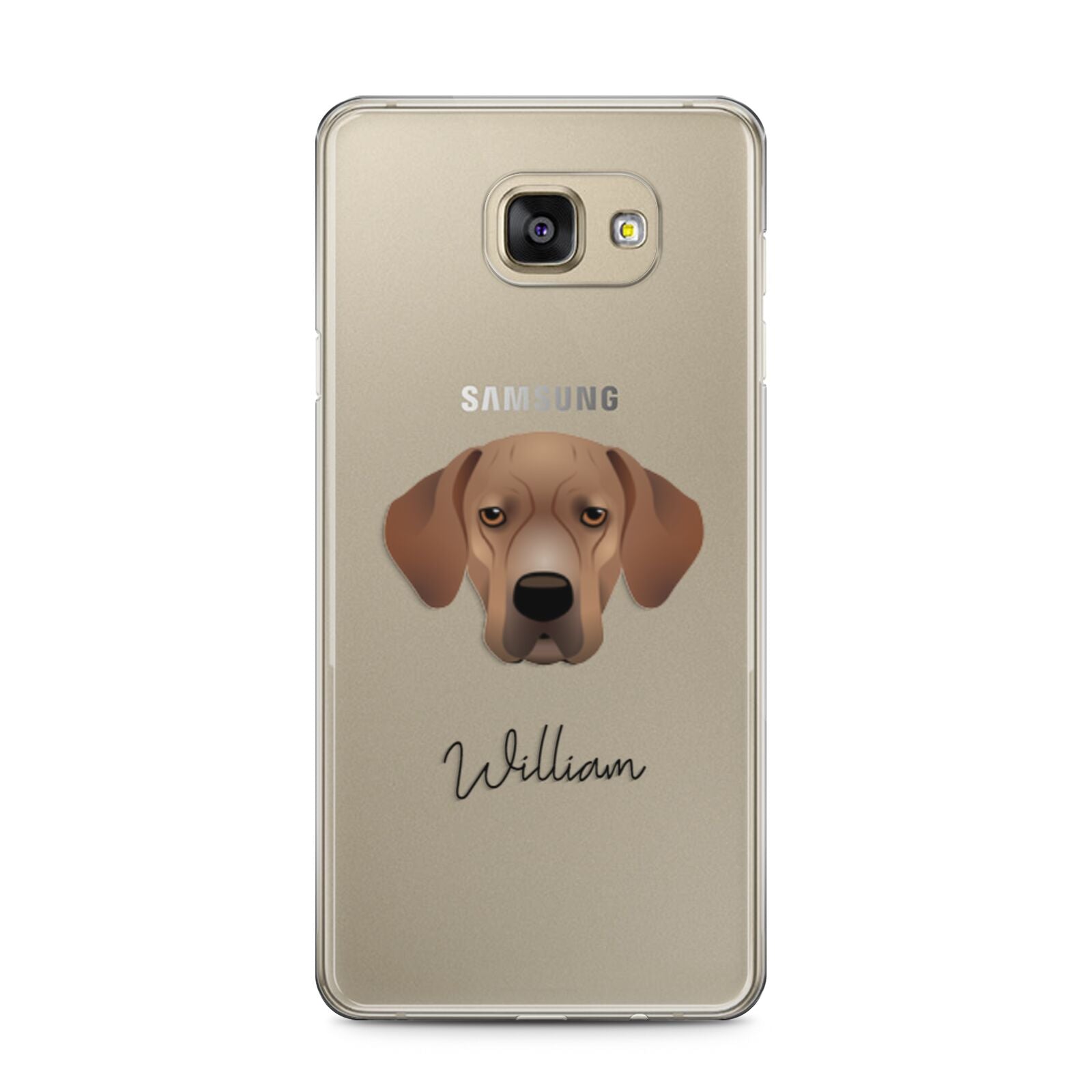 Portuguese Pointer Personalised Samsung Galaxy A5 2016 Case on gold phone