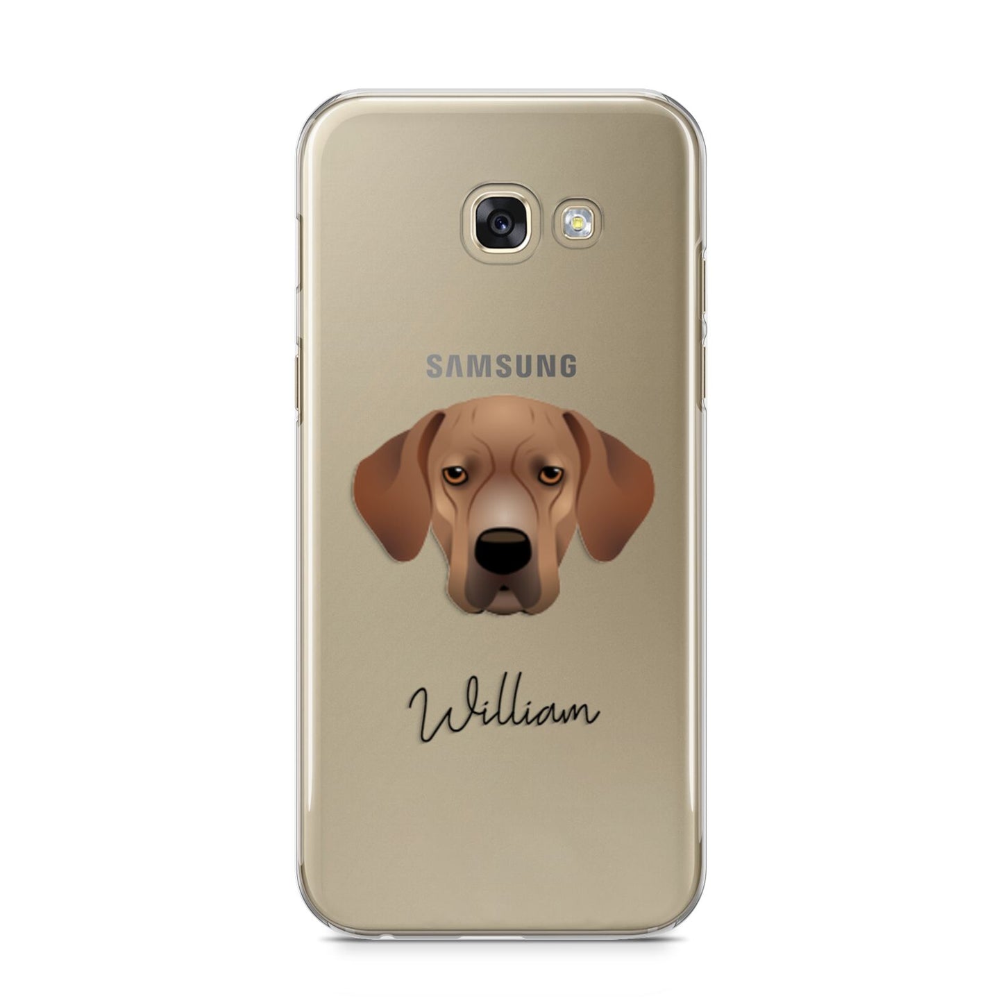 Portuguese Pointer Personalised Samsung Galaxy A5 2017 Case on gold phone