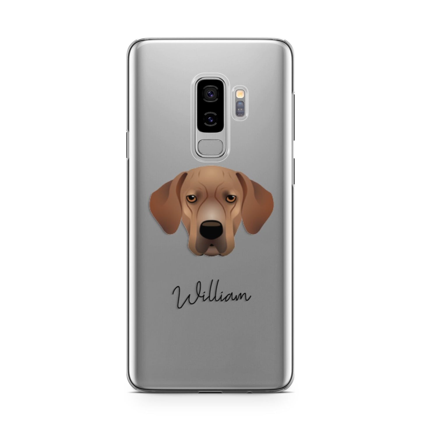 Portuguese Pointer Personalised Samsung Galaxy S9 Plus Case on Silver phone