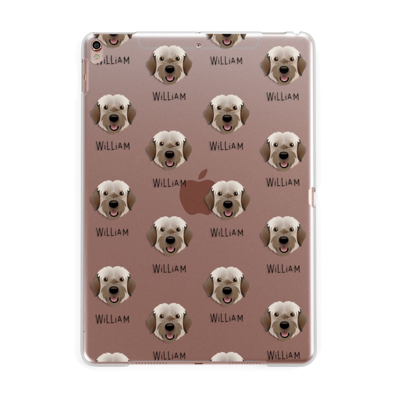 Portuguese Water Dog Icon with Name Apple iPad Rose Gold Case