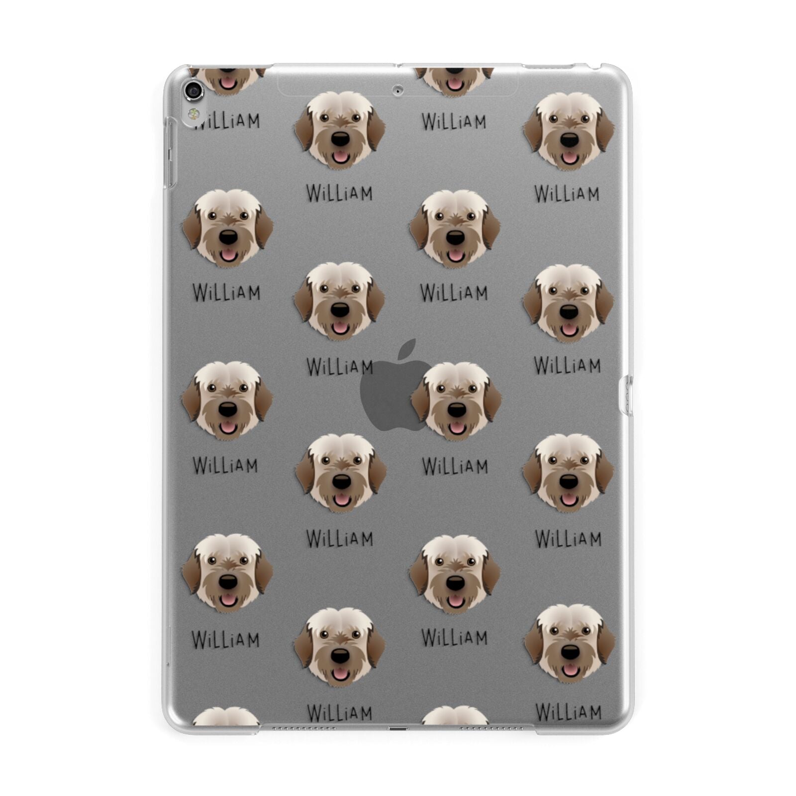 Portuguese Water Dog Icon with Name Apple iPad Silver Case