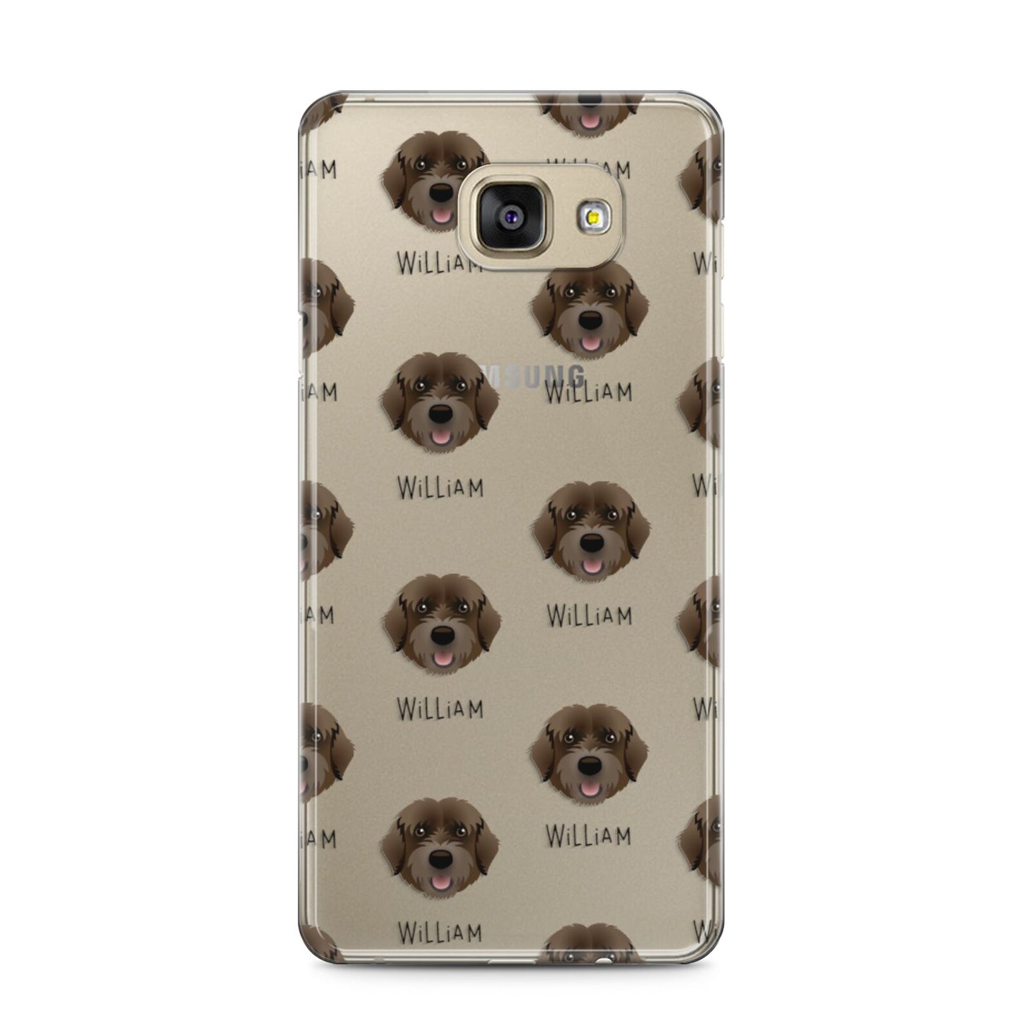 Portuguese Water Dog Icon with Name Samsung Galaxy A5 2016 Case on gold phone