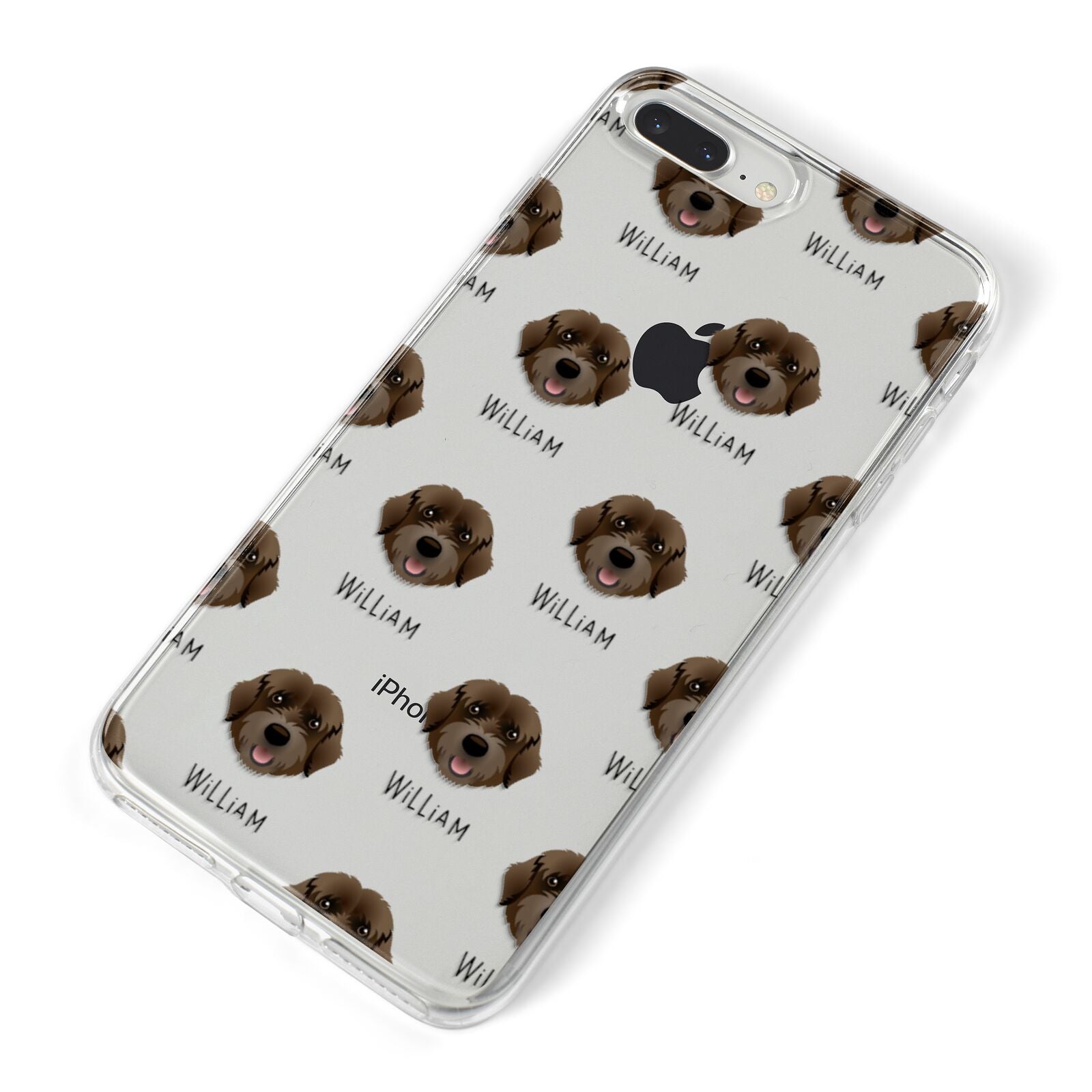 Portuguese Water Dog Icon with Name iPhone 8 Plus Bumper Case on Silver iPhone Alternative Image