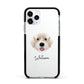 Portuguese Water Dog Personalised Apple iPhone 11 Pro in Silver with Black Impact Case