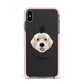 Portuguese Water Dog Personalised Apple iPhone Xs Max Impact Case Pink Edge on Black Phone