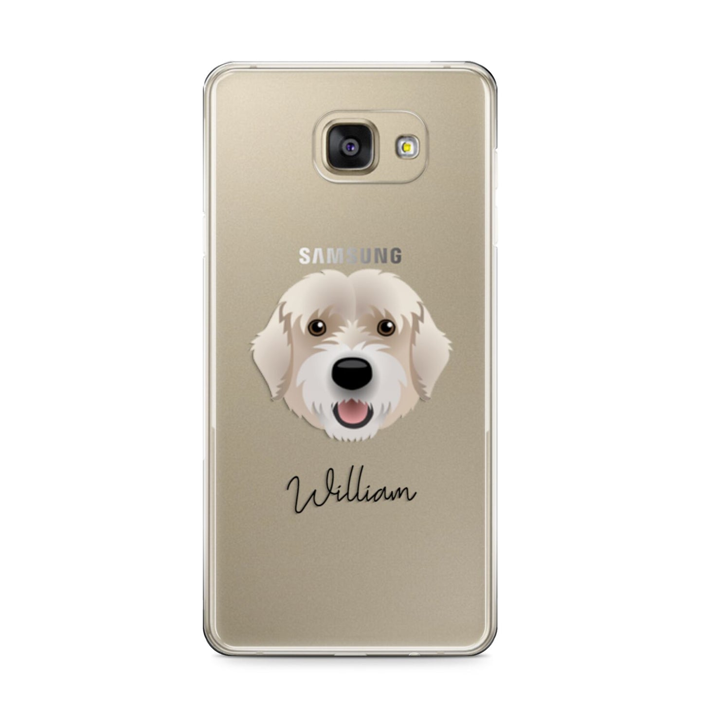 Portuguese Water Dog Personalised Samsung Galaxy A9 2016 Case on gold phone