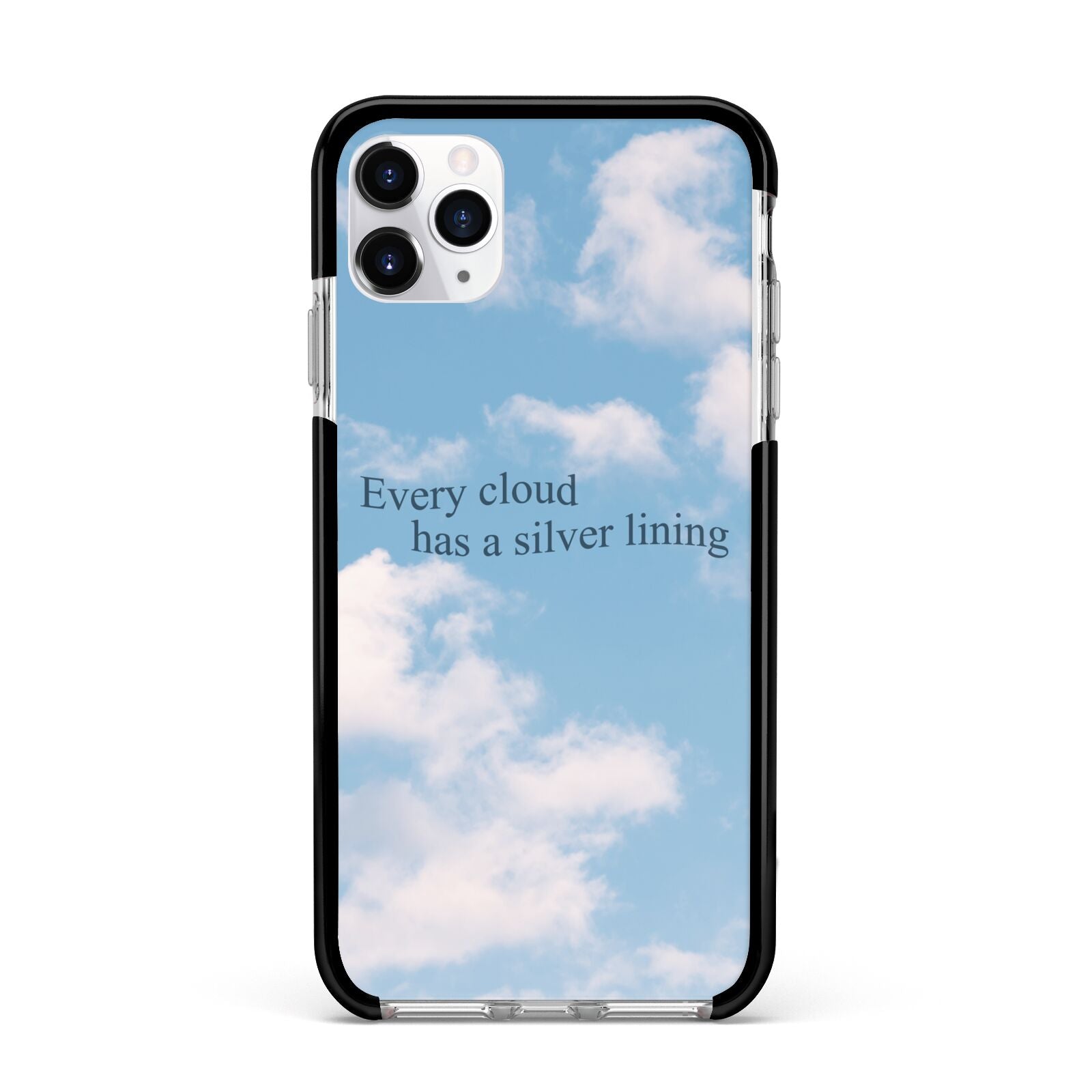 Positivity Apple iPhone 11 Pro Max in Silver with Black Impact Case