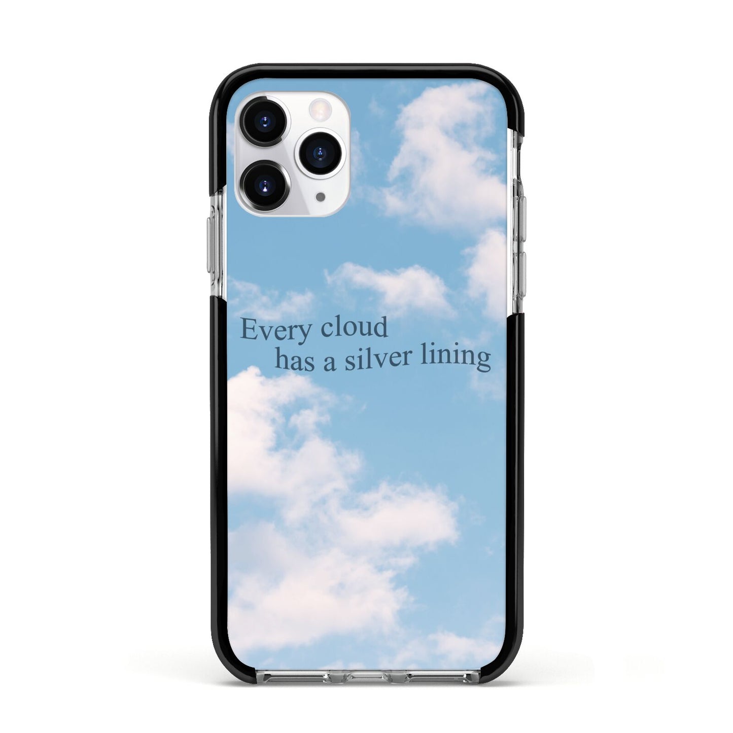 Positivity Apple iPhone 11 Pro in Silver with Black Impact Case