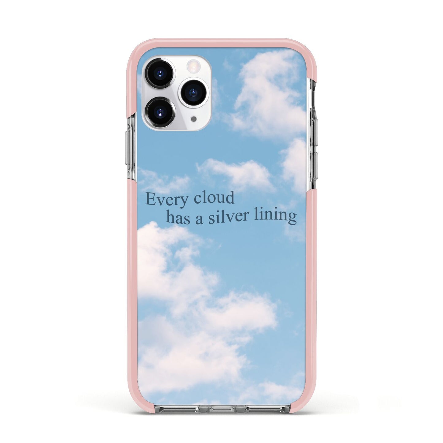 Positivity Apple iPhone 11 Pro in Silver with Pink Impact Case