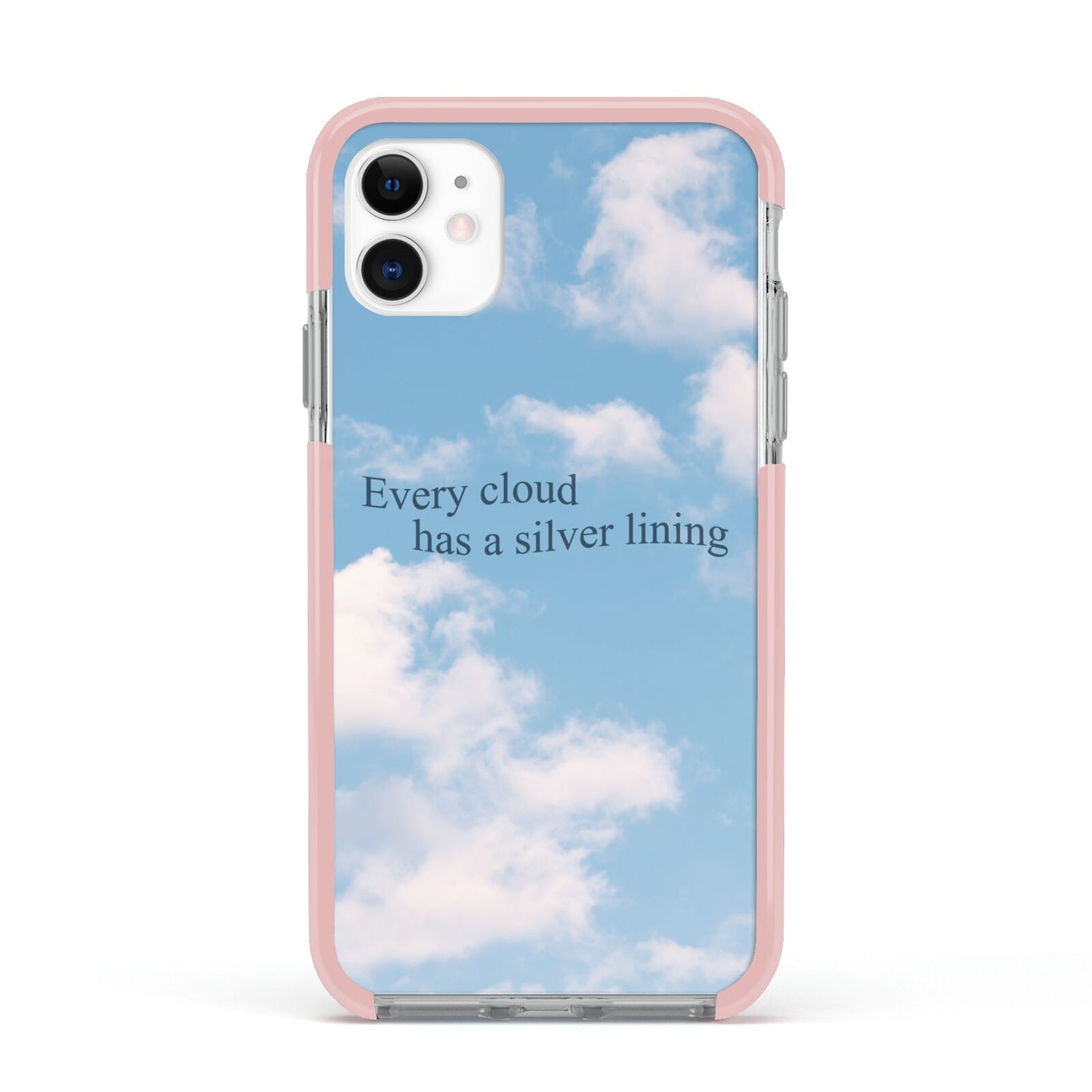 Positivity Apple iPhone 11 in White with Pink Impact Case