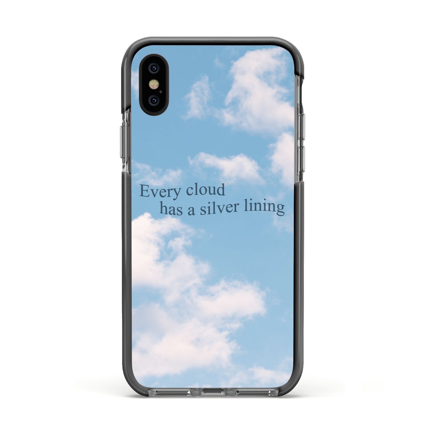 Positivity Apple iPhone Xs Impact Case Black Edge on Black Phone