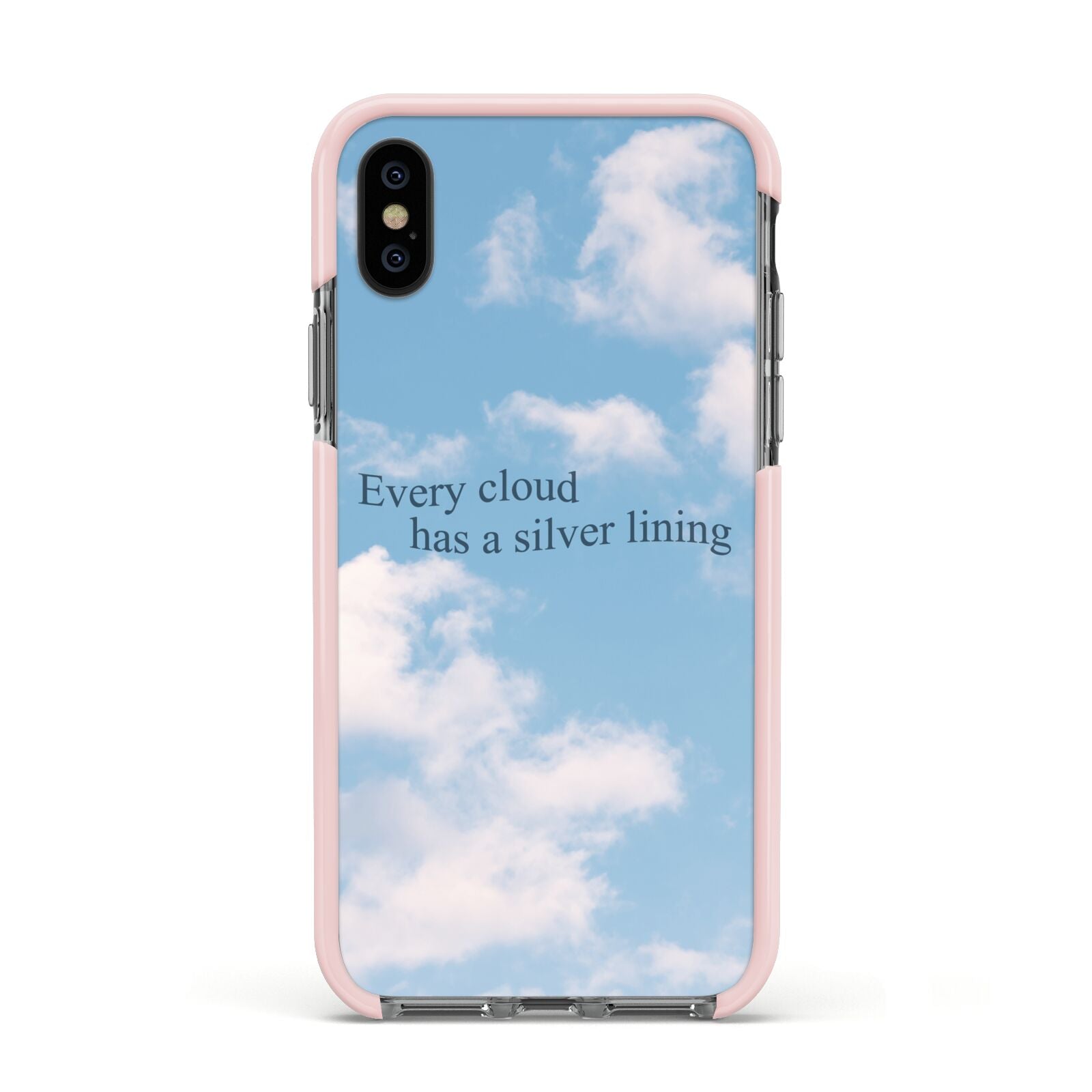 Positivity Apple iPhone Xs Impact Case Pink Edge on Black Phone