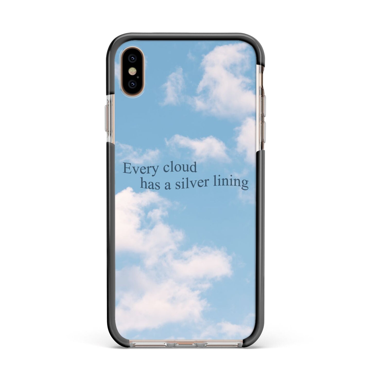 Positivity Apple iPhone Xs Max Impact Case Black Edge on Gold Phone