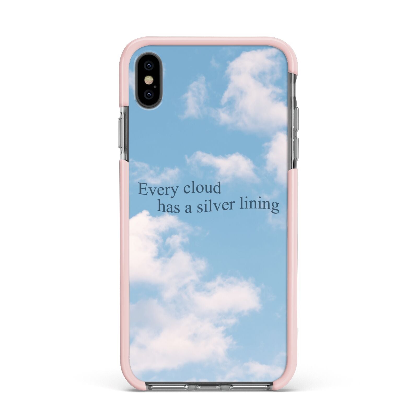 Positivity Apple iPhone Xs Max Impact Case Pink Edge on Black Phone