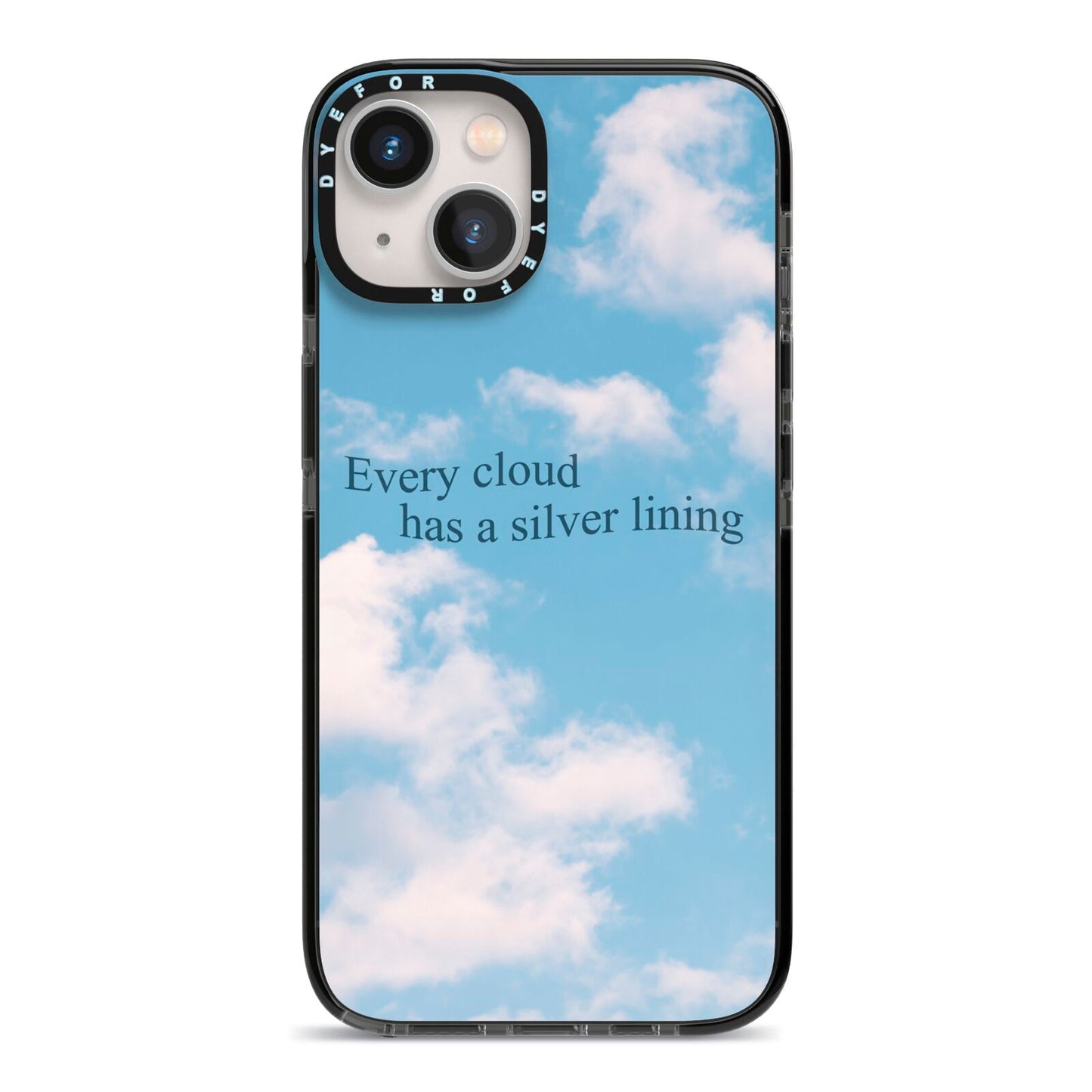 Positivity iPhone 13 Black Impact Case on Silver phone